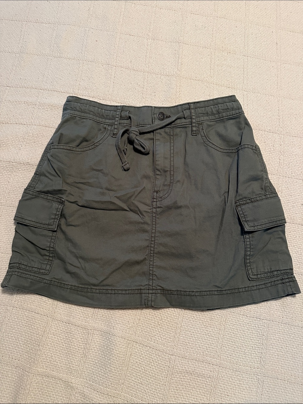 Hollister Olive Green Cargo Mini Skirt with Drawstring